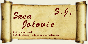 Saša Jolović vizit kartica